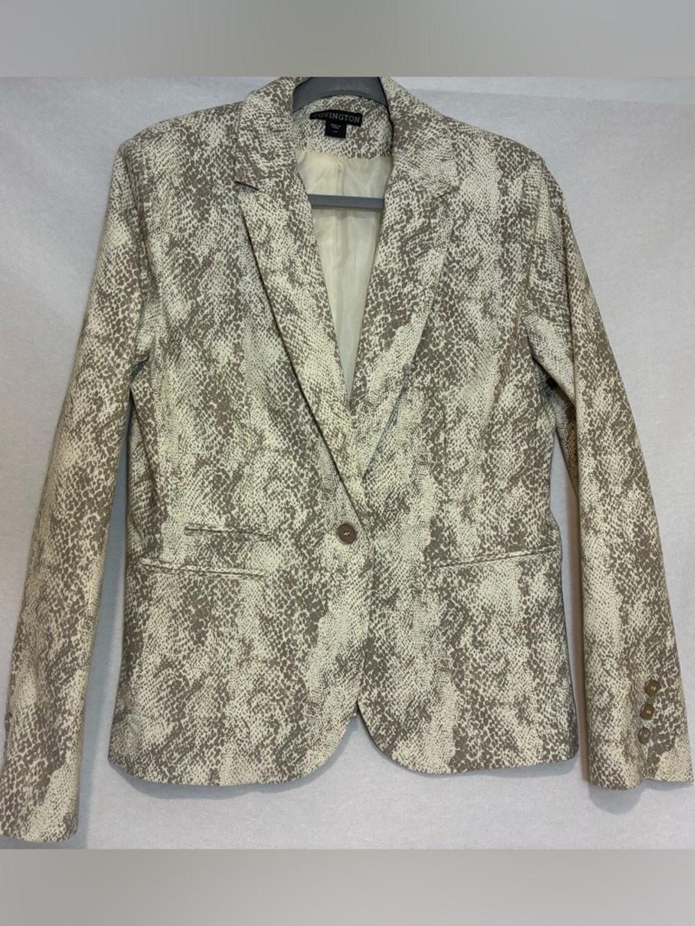 Covington Snakeskin Pattern Lined Single-button Blazer Women’s Size Large Office